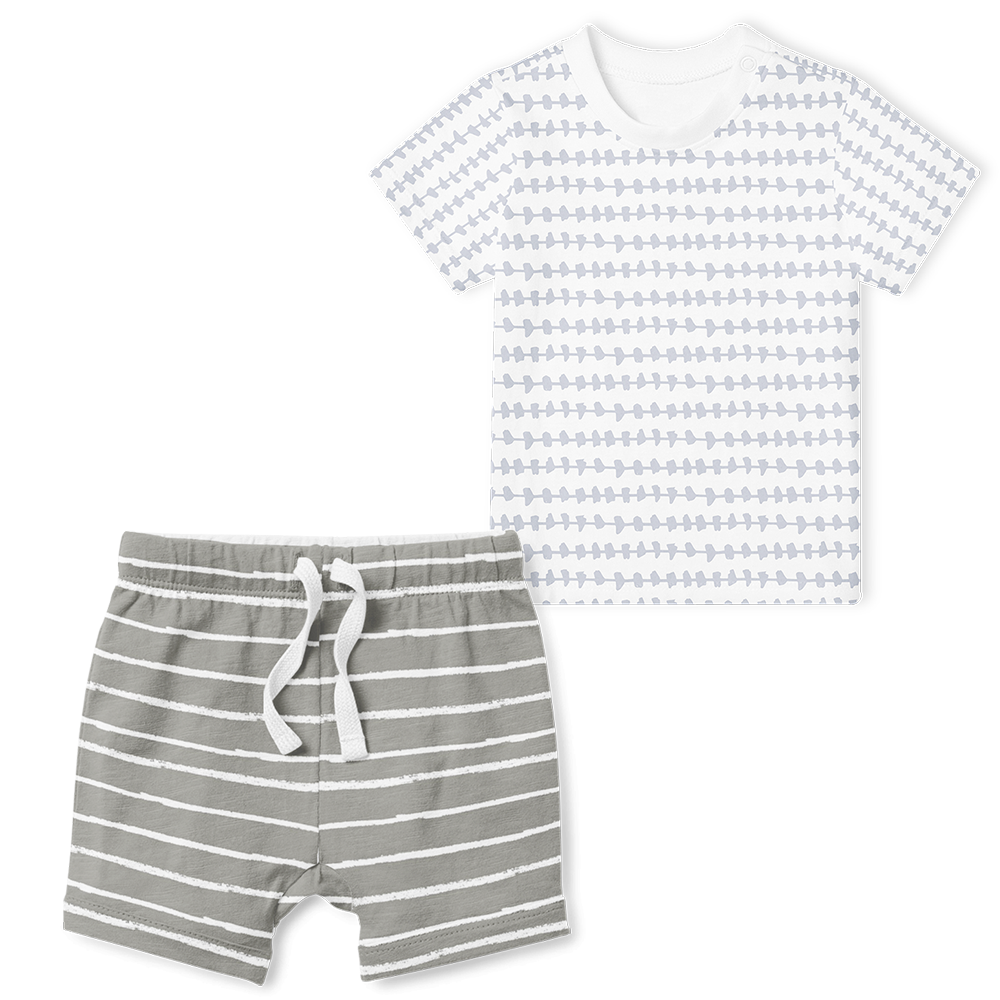2-Piece T-Shirt/Shorts Set - Grey morse