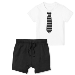 2 -Piece Shorts/T.Shirt Set - Black Tie