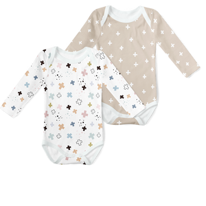 2-Piece Long Sleeve Onesie Set - Cross Stone/ Playful Cross