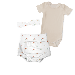 3 - Piece Bummies/Onesie/Headband Set - Autumn Floral