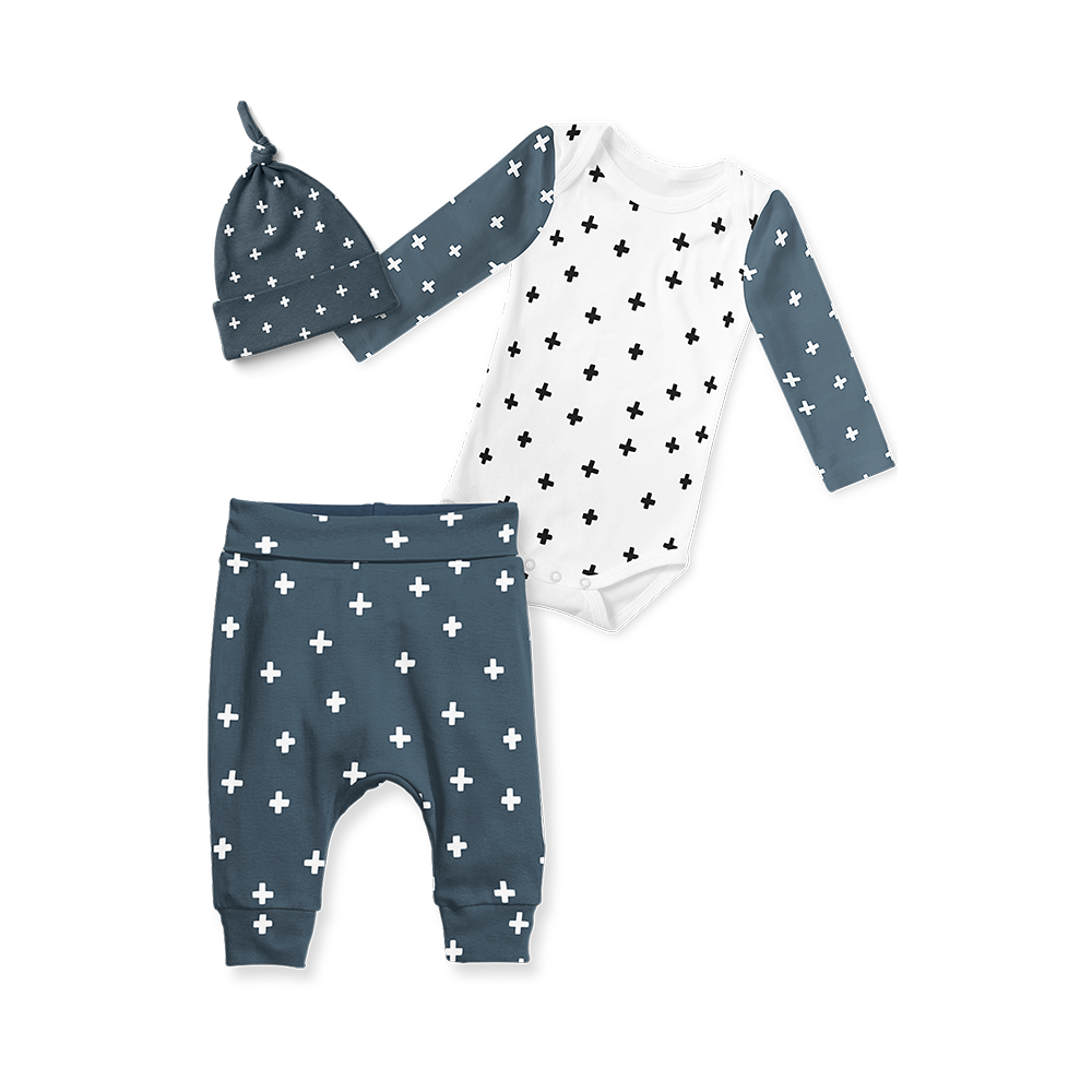 3-Piece Jogger/Onesie/Beanie Set - Midnight Cross