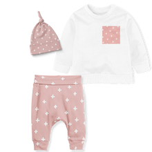 Load image into Gallery viewer, Sweater Set - Cross Blush/white/Cross Blush Pocket
