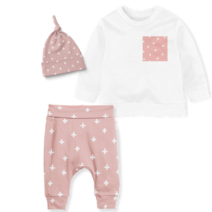 Sweater Set - Cross Blush/white/Cross Blush Pocket