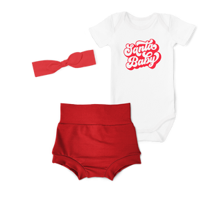 3 - Piece Bummies/Onesie/Headband Set -Santa Baby