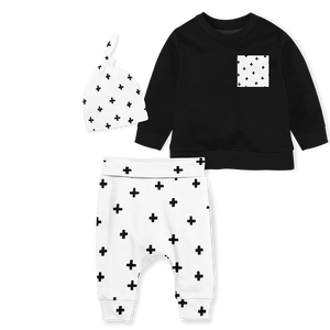 Sweater Set - Black/ Cross Black Pocket
