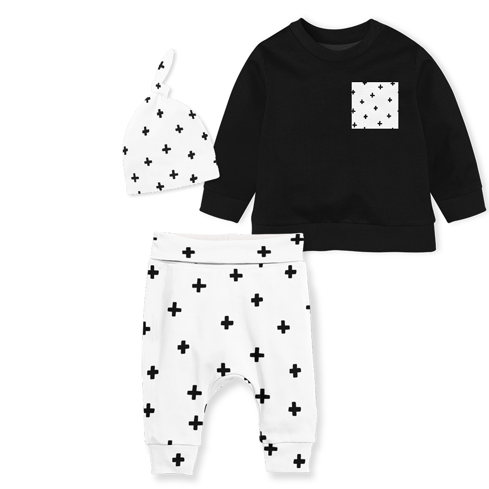 Sweater Set - Black/ Cross Black Pocket