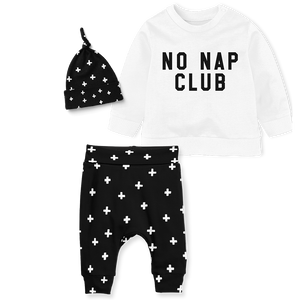 Sweater Set - No Nap Club/Cross Black