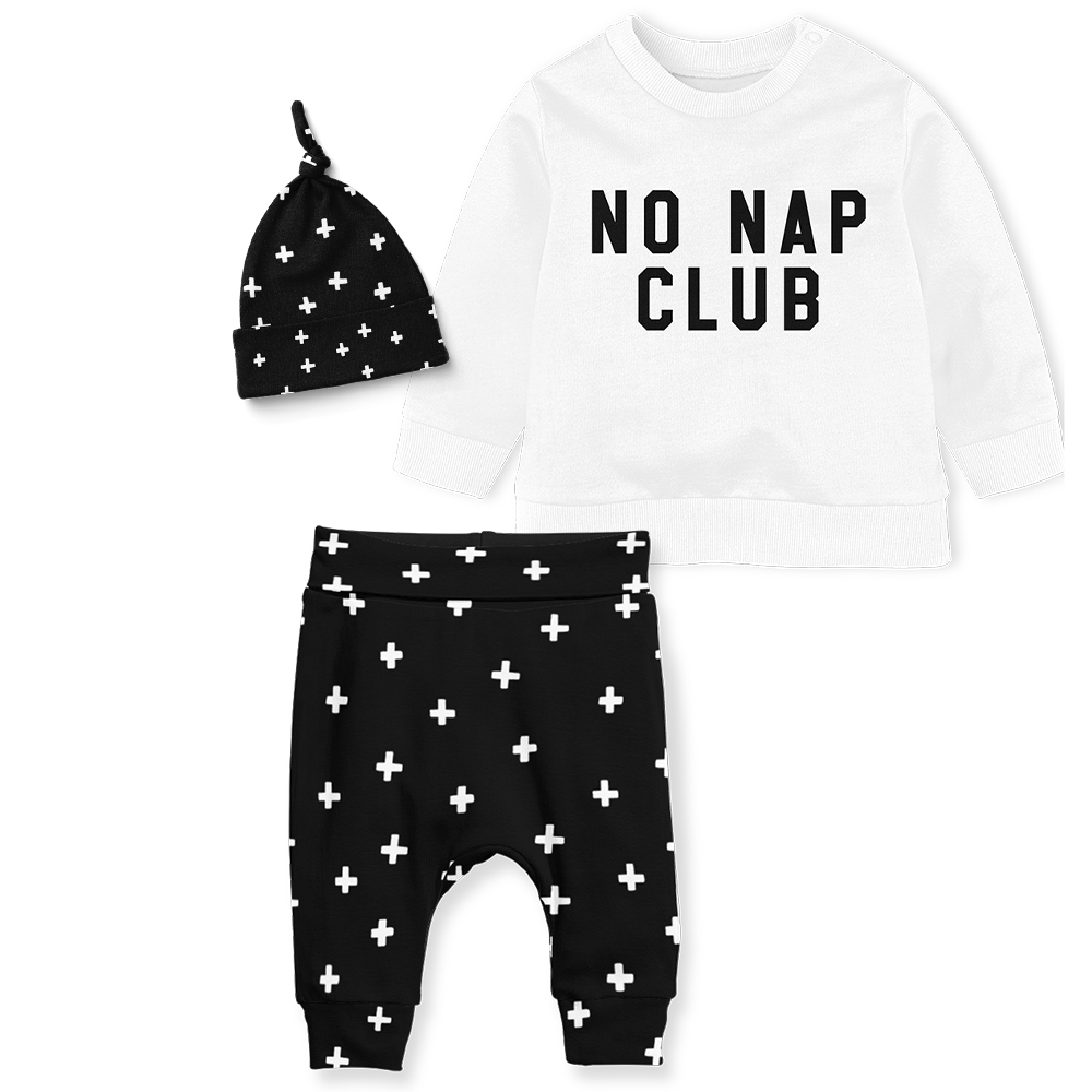 Sweater Set - No Nap Club/Cross Black