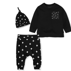 Sweater Set - Black/ Cross White