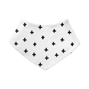 Bandana Bib - Cross Black and White
