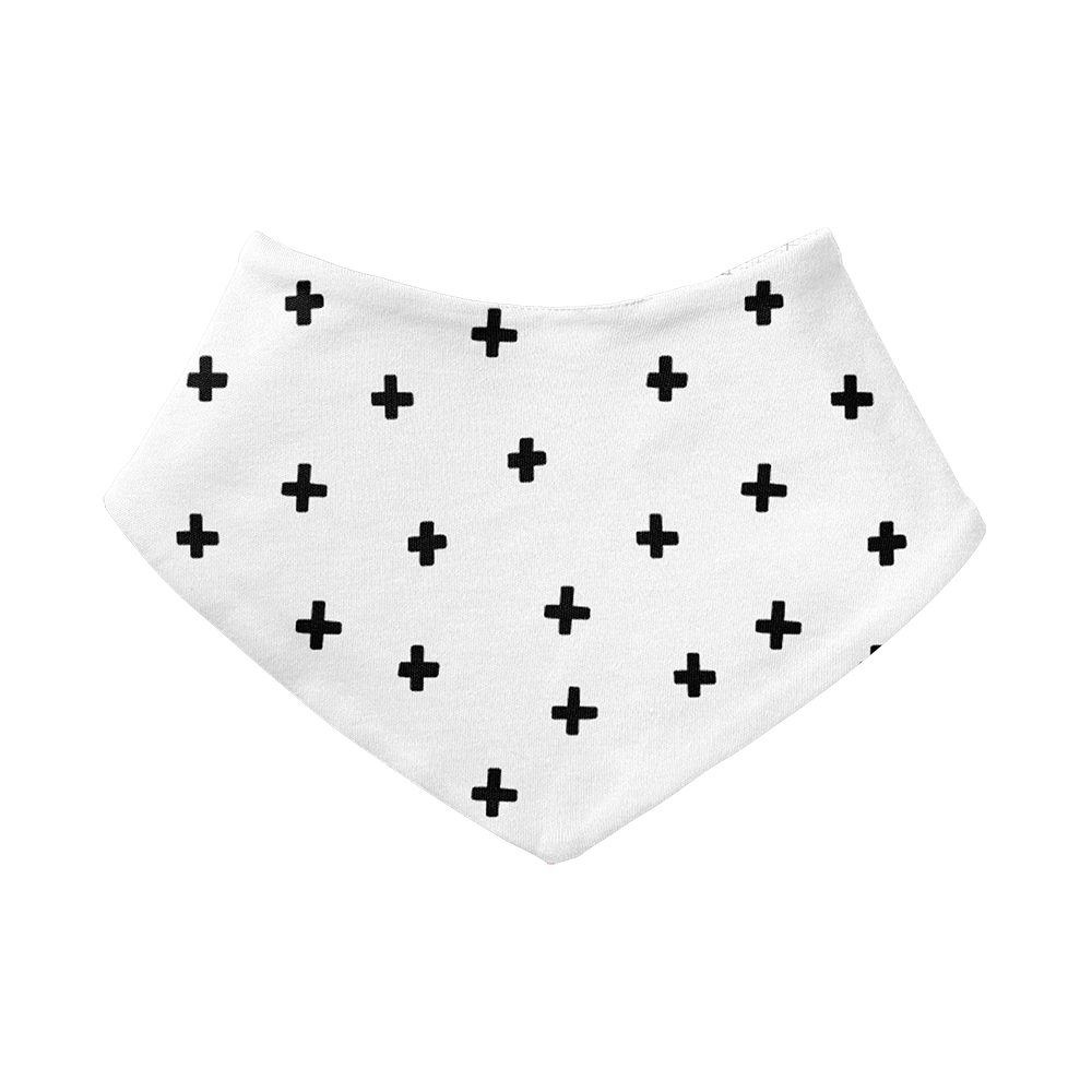 Bandana Bib - Cross Black and White