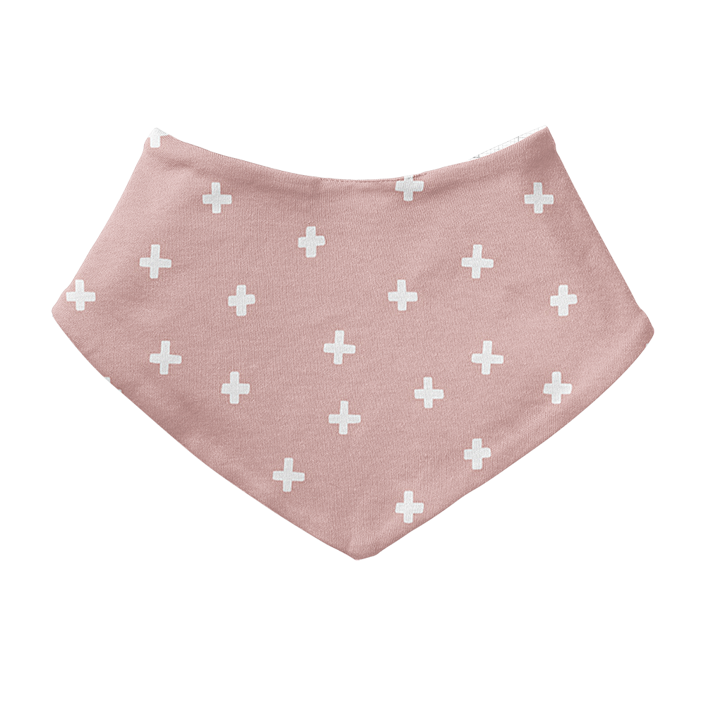 Bandana Bib - Cross Pink