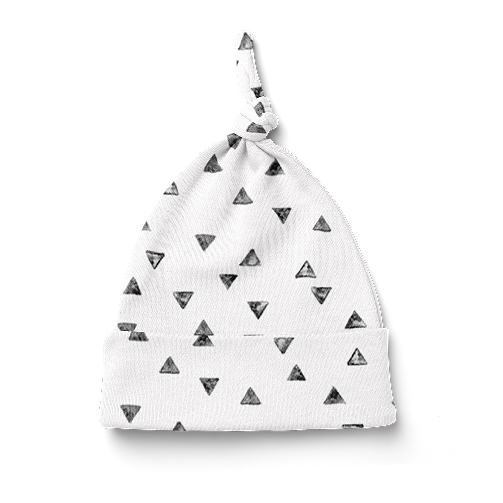 SALE - Knot Beanie - Painted Triangles
