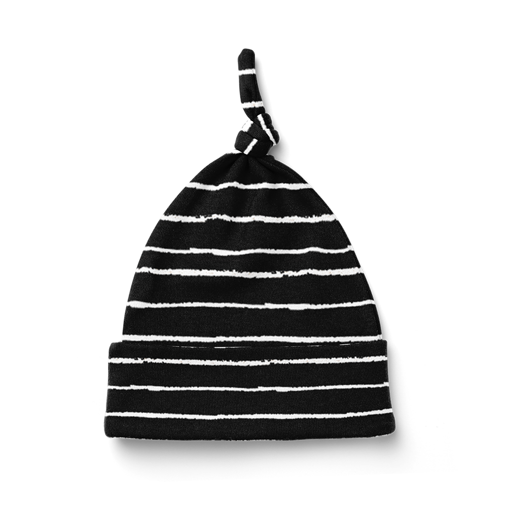 Knot Beanie - Stripe Black