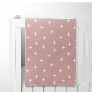 Swaddle Blanket - Cross Pink