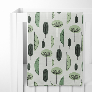 Swaddle Blanket - Green Leaves