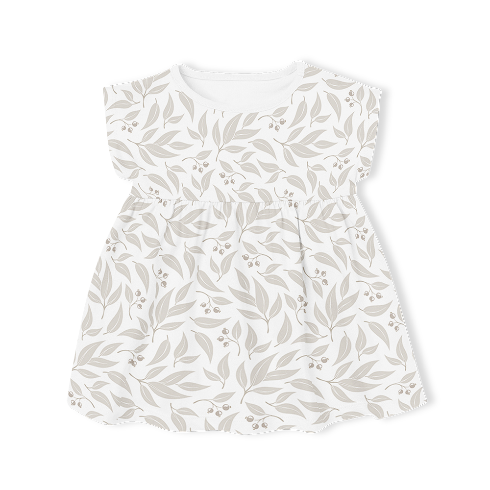 Short Sleeve Dress - Willow Leaf Stone