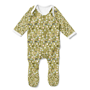 SALE - Footed Romper - Gold Floral