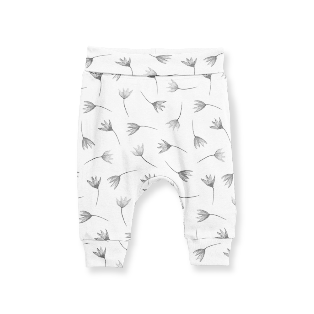 Jogger Pants - Painted flower Grey