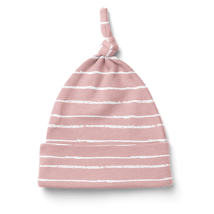 Knot Beanie - Stripe Blush