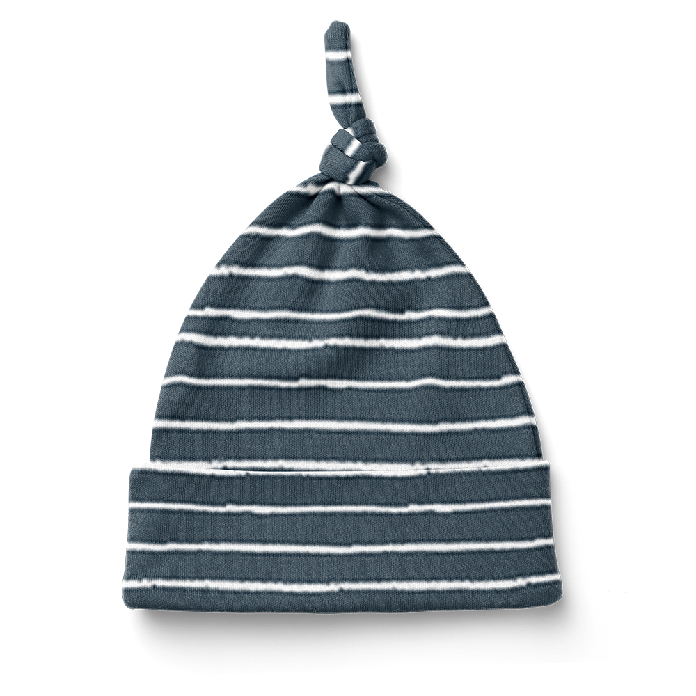 Knot Beanie - Stripe Midnight