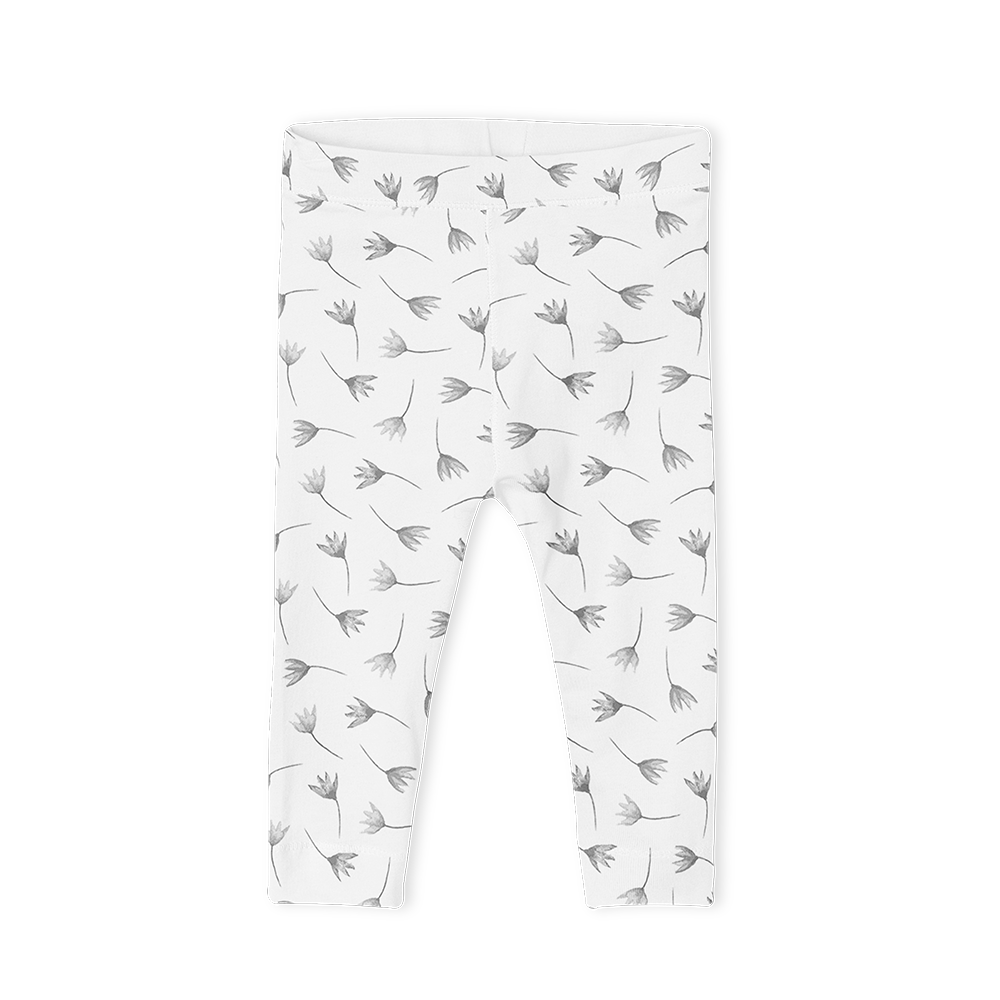 Leggings - Painted Flowers Grey