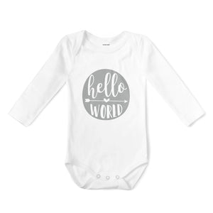 SALE - Long Sleeve Onesie - Hello World