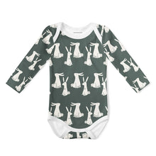 Load image into Gallery viewer, Long Sleeve Onesie- Rabbits Dark Grey
