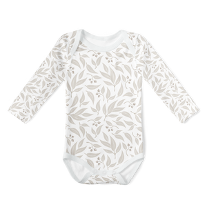 SALE - Long Sleeve Onesie - Willow Leaf Stone
