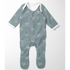 Footed Romper - Forest Tree Blue