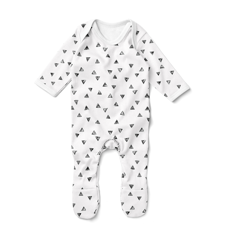 Footed Romper - Painted Triangles