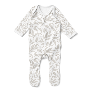 Footed Romper - Willow Leaf Stone