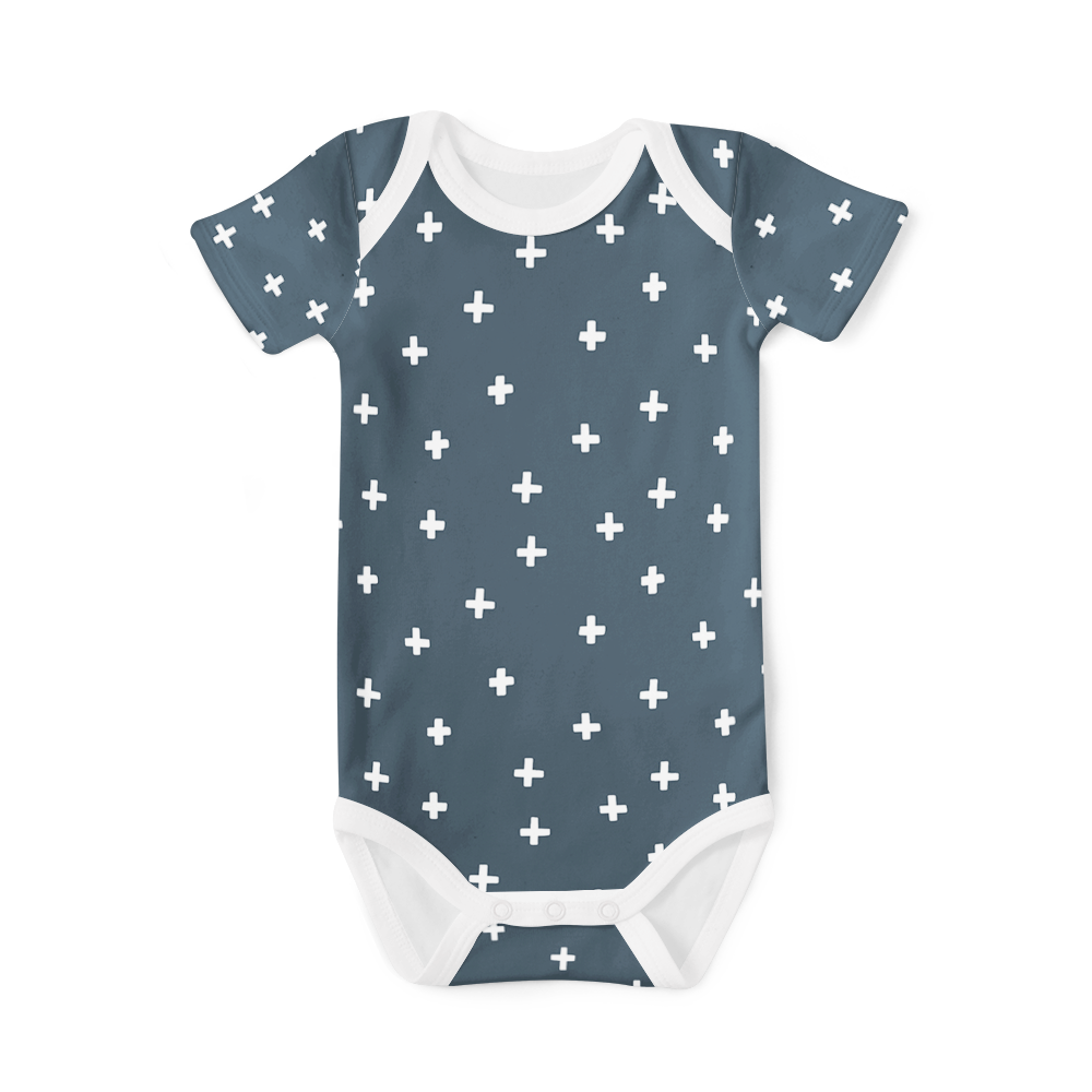 Short Sleeve Onesie -Cross Midnight