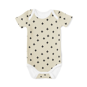 Short Sleeve Onesie - Cross Stone/Black