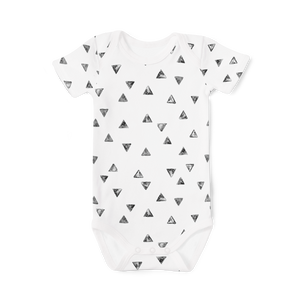 Short Sleeve Onesie - Painted Triangles Black