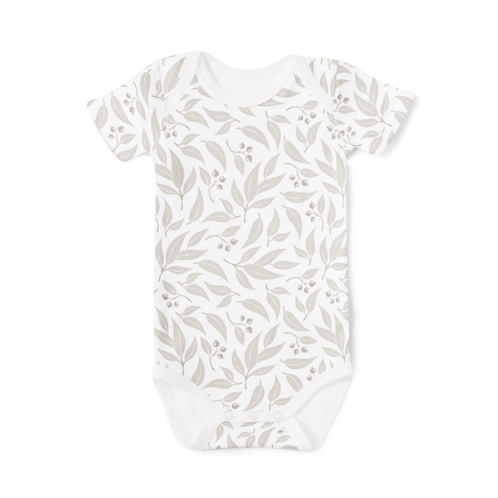 Short Sleeve Onesie - Willow Leaf Stone