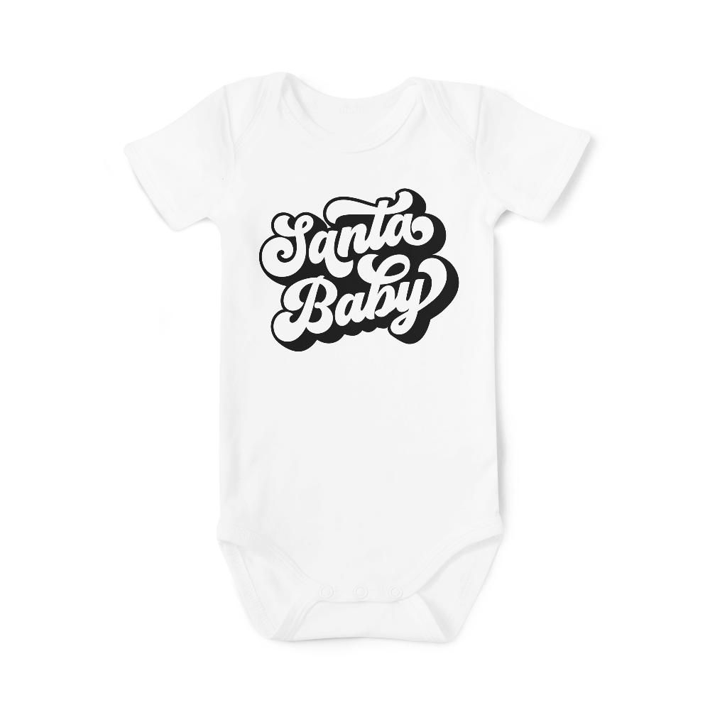Short Sleeve Onesie - Santa Baby BW