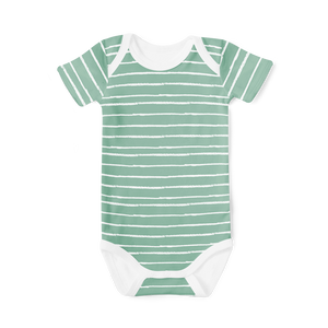Short Sleeve Onesie - Stripe Sage