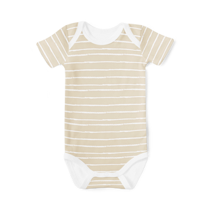 Short Sleeve Onesie - Stripe Stone