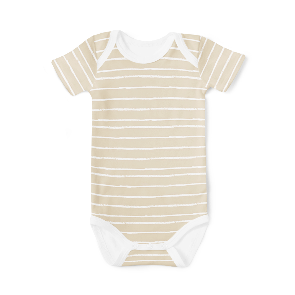 Short Sleeve Onesie - Stripe Stone