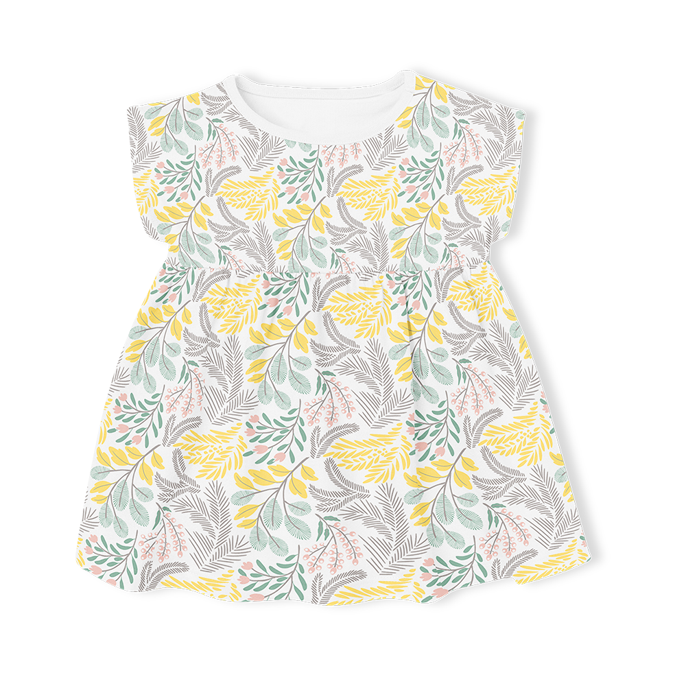 Muslin Summer Dress with Frill Sleeve - Summer Floral