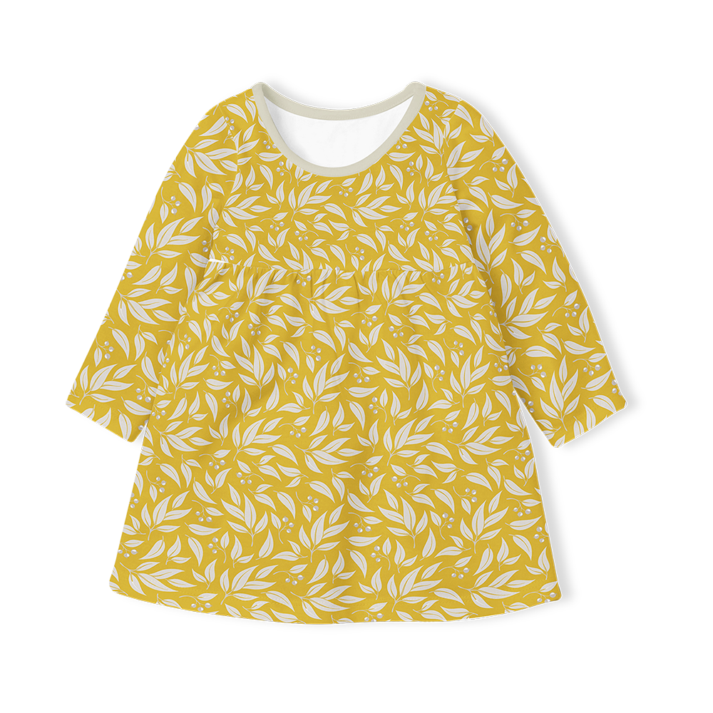 Long Sleeve Dress -Willow Leaf Mustard