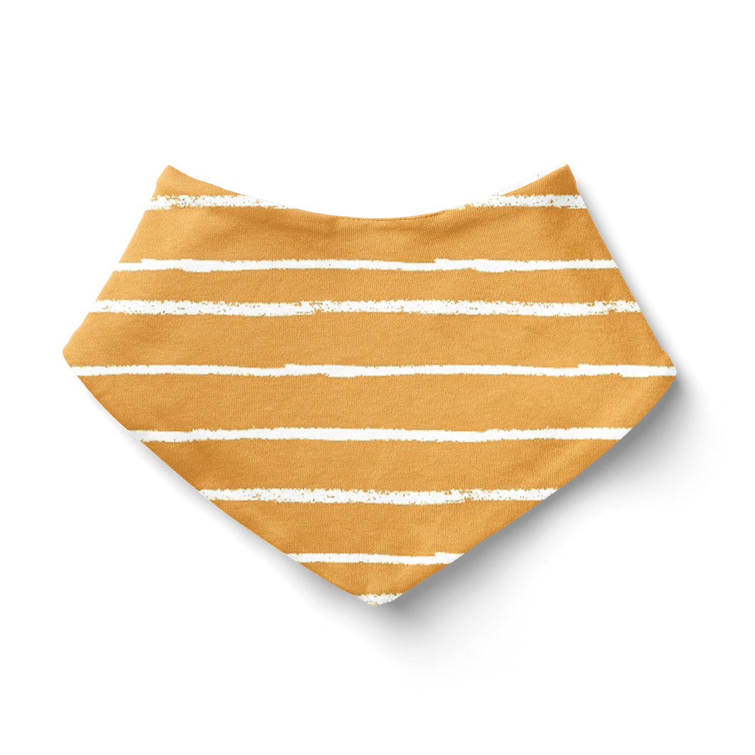 Bandana Bib - Stripe Mustard