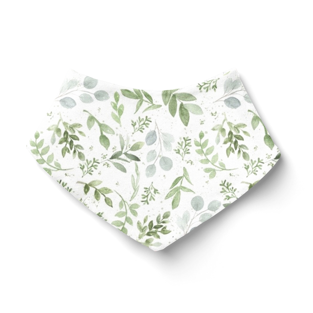 SALE - Bandana Bib - Watercolour Leaves