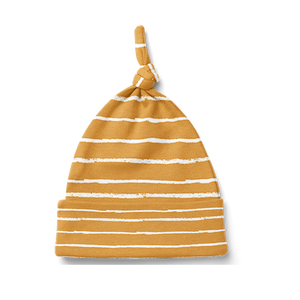 SALE - Knot Beanie - Stripe Mustard