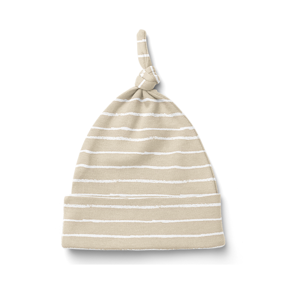 Knot Beanie - Stripe Stone