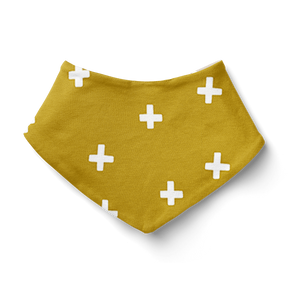 Bandana Bib - Cross Mustard