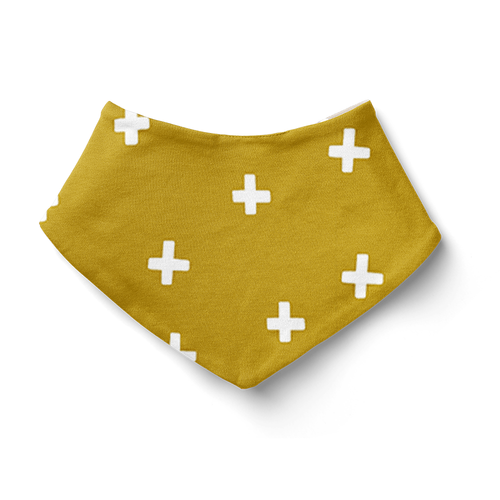 Bandana Bib - Cross Mustard