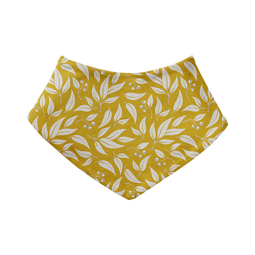 Bandana Bib -Willow Leaf Mustard