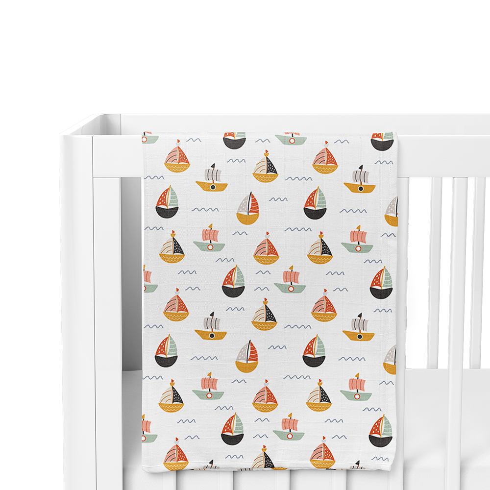 Swaddle Blanket - Sail Boats
